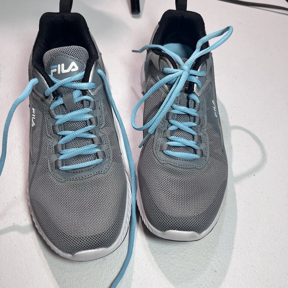 FILA Women's Windspeed Energized Athletic Running Shoes ~ Gray/Blue 9.5 EUC